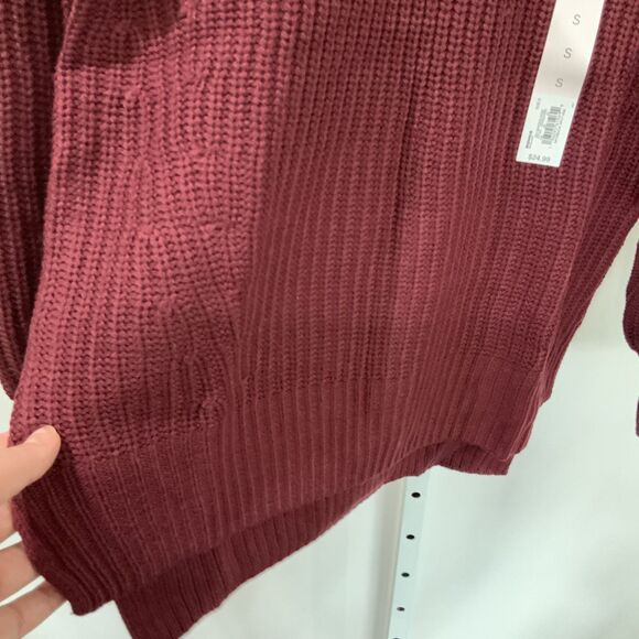 NWT! Maroon Balloon Sleeve Crew Neck Sweater By SO (Sonoma) Size Small - Picture 4 of 7